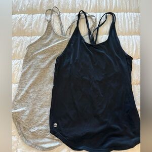 Sentia Athletic Strappy Tank Top bundle, gray one and navy one, both small